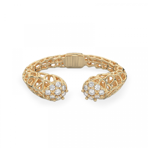 Acropora Coral sõrmus kollast kullast