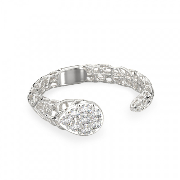 Valgest kullast sõrmus „Õrn Koraal“