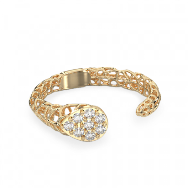 Kollast kullast sõrmus „Õrn Koraal“