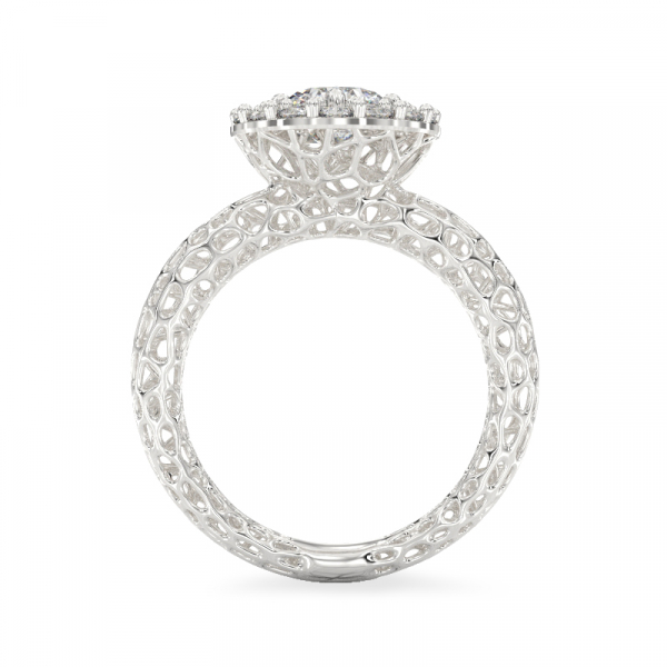 Valgest kullast sõrmus „Särav korall“