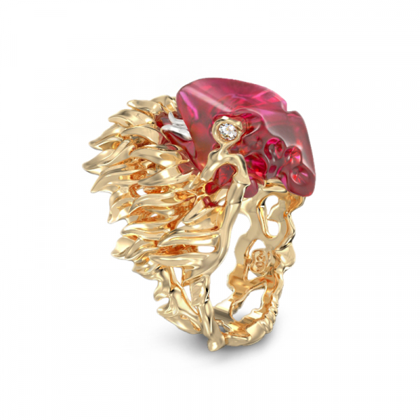 Kollasest kullast sõrmus 