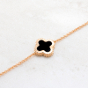 Золотой браслет Mini Clover c  ониксом