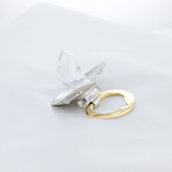 Silver Baby Pacifier  Roses