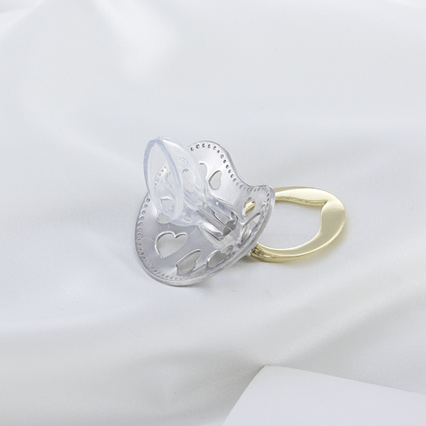 Silver Baby Pacifier  Hearts