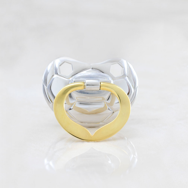 Silver Baby Pacifier  Football